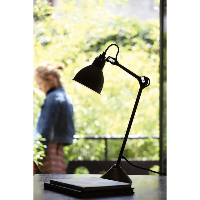 Black lampe gras n° 205 table lamp by bernard-albin gras dimensions: d 17.5 x w 14 x h 39 cm materials: steel also...