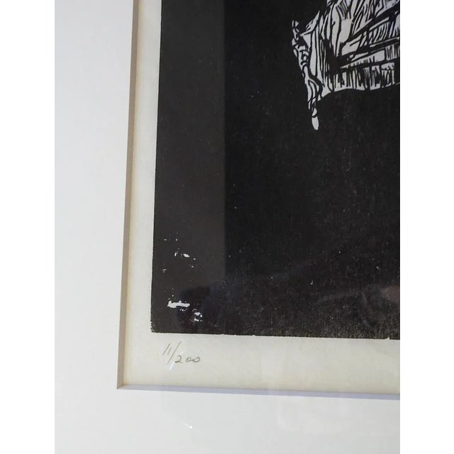 Vintage 1973 Leonard Baskin Signed Woodcut Iago From Othello For Sale - Image 4 of 4