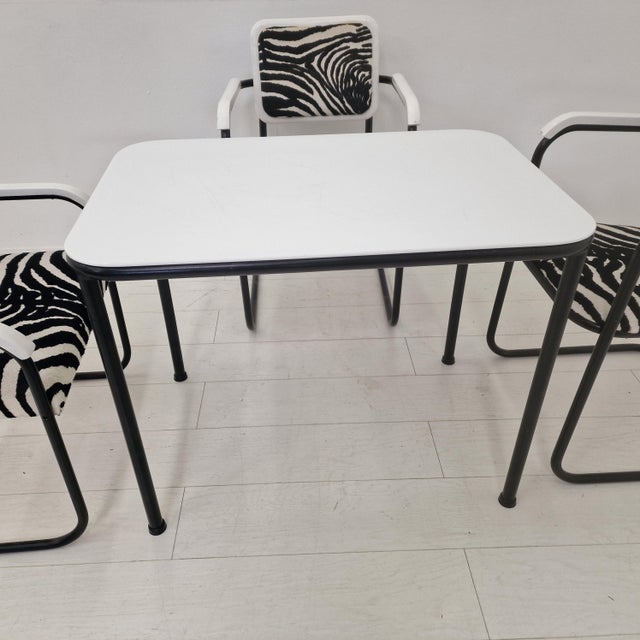 Bauhaus-Style Cantilever Dining Set in Steel, 1970s, Set of 4 For Sale - Image 11 of 18