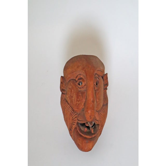 South Tyrolean Wooden Mask Grimace, 1960s For Sale - Image 9 of 18