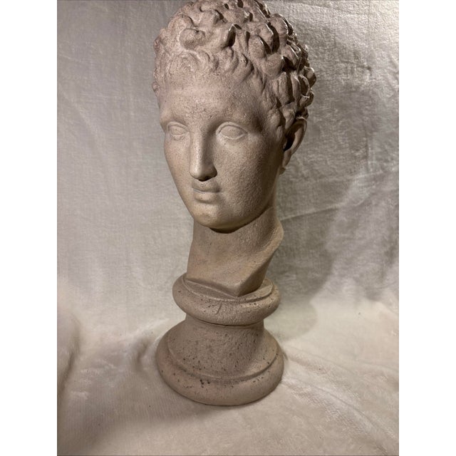 The product is a vintage 1984 Austin Productions Head Bust of Michelangelo's David Sculpture. This large plaster sculpture...