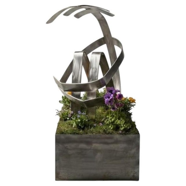 Metal No Ones Garden Statue in Mild Steel and Clay by Metalmorphosis Studio For Sale - Image 7 of 7