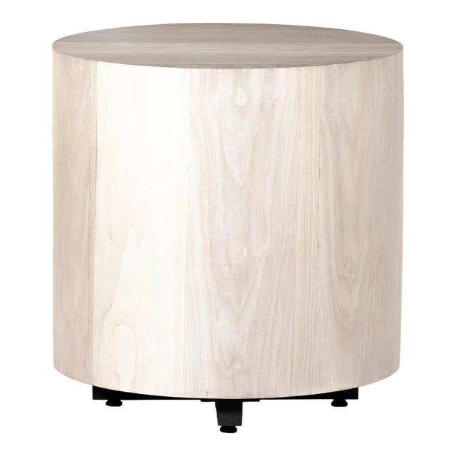 Four Hands Hudson Round End Table, Ashen Walnut For Sale