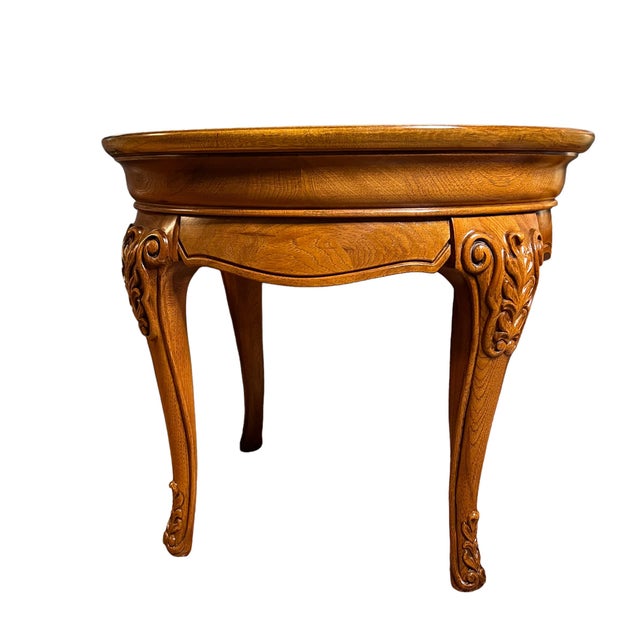 Thomasville French Louis Style Coffee Table With Burl Wood Top Chairish