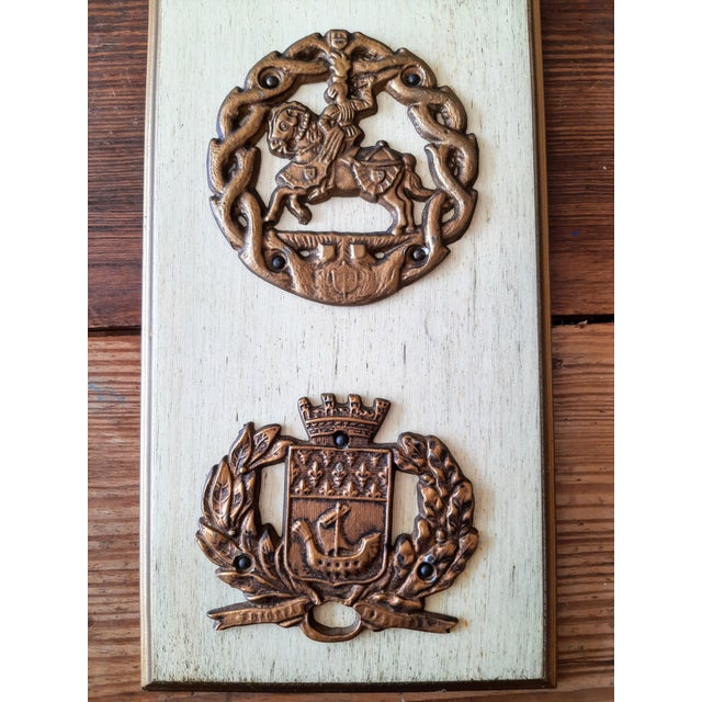 Cast Metal Brasses French Wall Plaque For Sale - Image 4 of 5