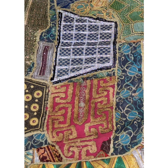 Large Antique Central & South Asian Embroidered Patchwork Textile Quilt, 7'10" X 7'5" For Sale - Image 12 of 12