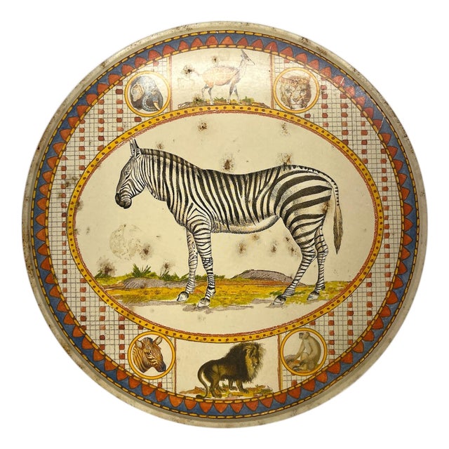 Vintage Safari Zebra Tin For Sale