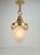 1960s Vintage French Brass Ceiling Lamp with Sanded Glass Shade, 1950s For Sale - Image 5 of 13