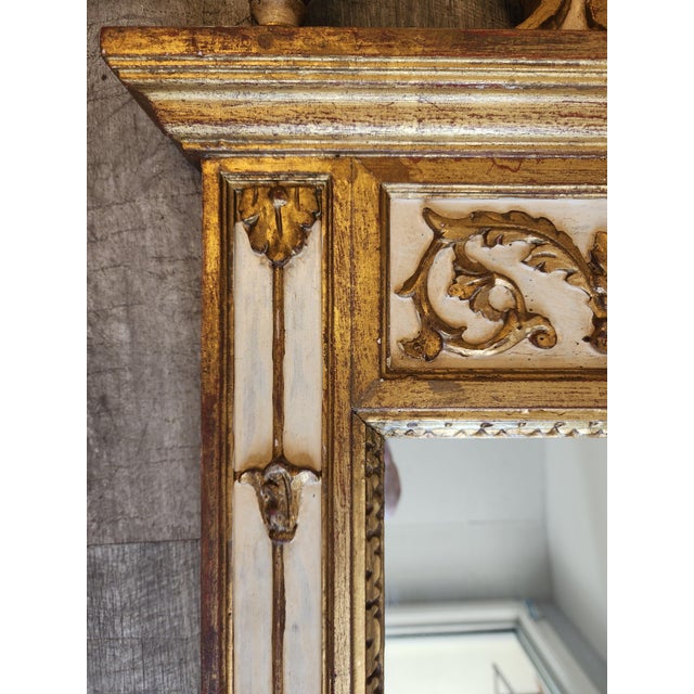 Vintage Neoclassical Louis XVI Style Giltwood & Painted Mirror by LaBarge For Sale - Image 12 of 16