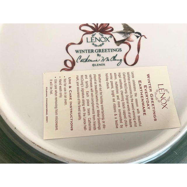 Traditional Late 20th Century Lenox Winter Greetings Large Serving Bowl Excellent Mint Condition For Sale - Image 3 of 12