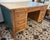Vintage Solid Oak Pedestal Desk With Drawers For Sale In New York - Image 6 of 11