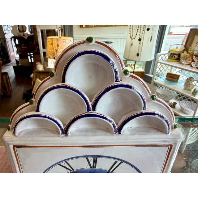 1980s Vintage French Palley Ceramic Clock For Sale - Image 5 of 14