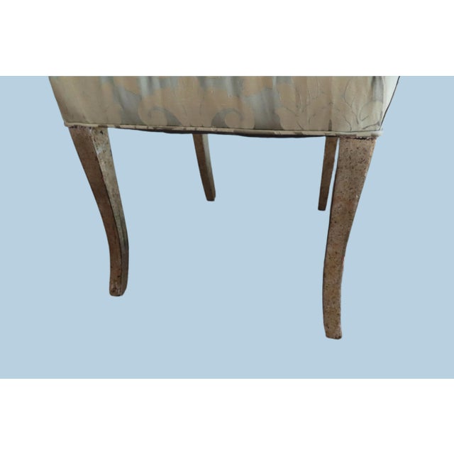 Wood Green & Teal Damask Dining Chair For Sale - Image 7 of 8