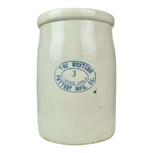 Early 1900's the Western Pottery Co. Denver Colorado 3 Gallon Stoneware Crock