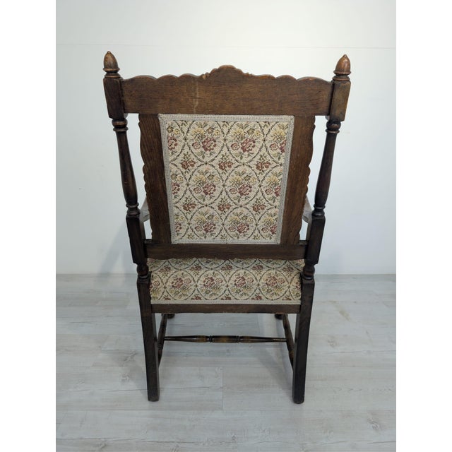 Antique Armchair in Oak Wood with Springs For Sale - Image 14 of 18