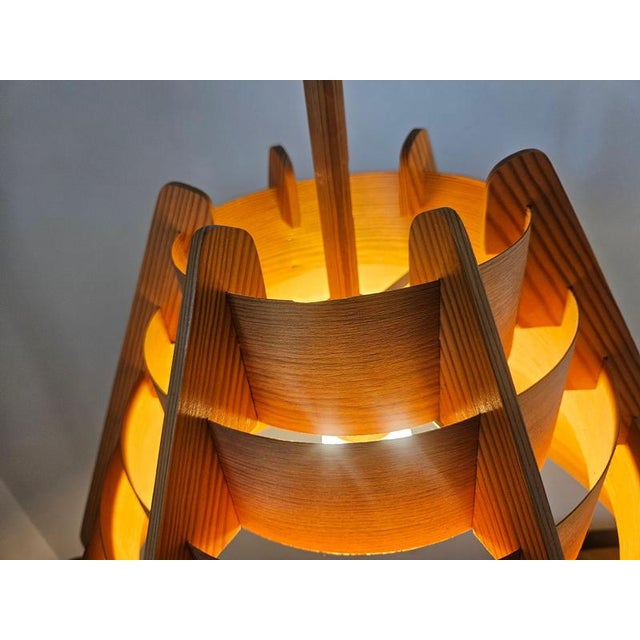 Large Vintage Wooden Pendant Light by Hans-Agne Jakobsson, 1966 For Sale - Image 9 of 14