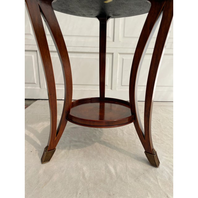 Maitland-Smith Flame Mahogany Brass Seashell Round Side Table For Sale - Image 11 of 12
