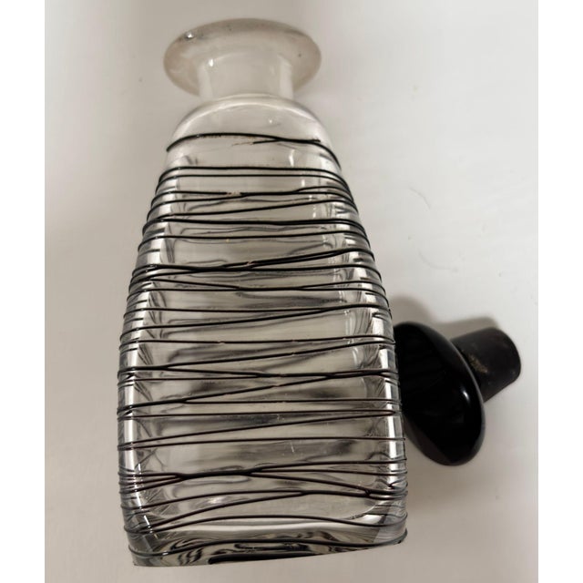 Early 20th Century Frederick Carder for Steuben Glass Vanity Bottle Clear Crystal With Black 1920s For Sale - Image 5 of 6