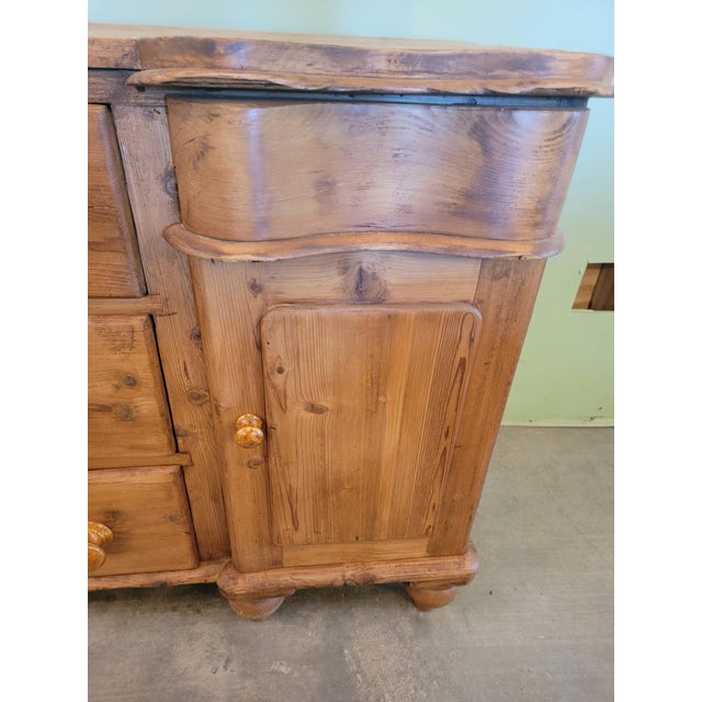 Wood Antique Pine Dresser Base - From England - Circa 1890 For Sale - Image 7 of 12