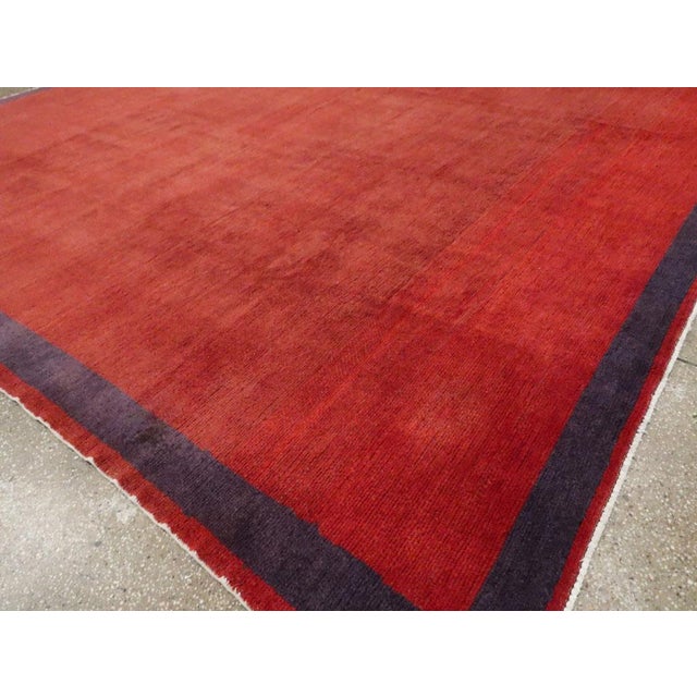 Brick Red Galerie Shabab Collection Mid-20th Century Handmade Turkish Anatolian Art Deco Style Room Size Carpet For Sale - Image 8 of 10
