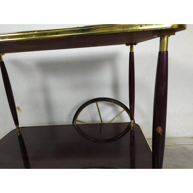 Vintage Brass Service Trolley, 1950s For Sale - Image 13 of 18