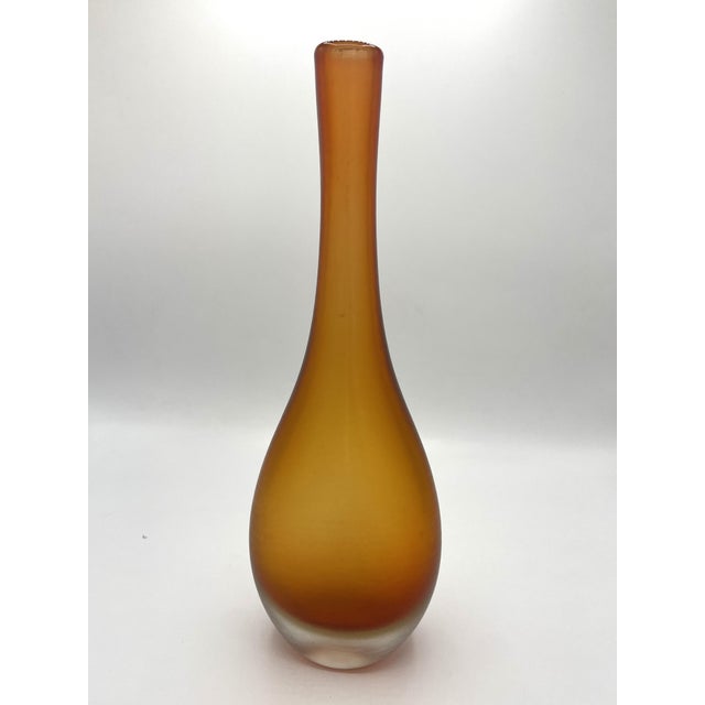 Glass Incisi Series Vase in Orange by Paolo Venini for Venini, 1970s For Sale - Image 7 of 7
