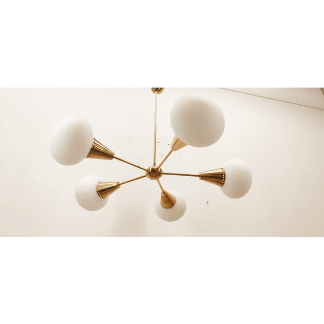 Vintage Italian Sputnik Ceiling Lamp with Forat Oval Glass Cones For Sale - Image 13 of 16