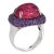Rubellite Purple Sapphire Ring Estate 18k White Gold Sz 6.5 Cocktail Jewelry For Sale