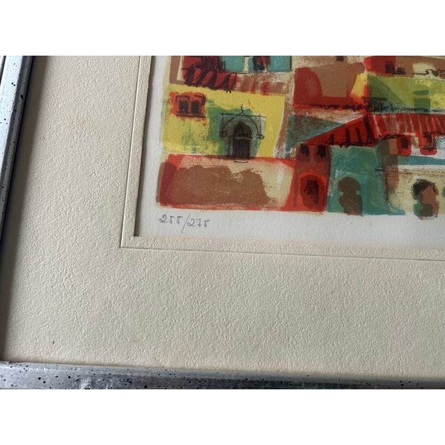 Late 20th Century Alvar Sunol Munoz-Ramos Limited Edition Lithograph, Signed & Numbered 255/275, Spanish Figurative Village Scene For Sale - Image 11 of 11