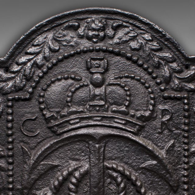 Antique Fire Back, English Carolean Revival Fireplace Reflector, Early Victorian For Sale - Image 6 of 8