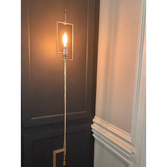 Metal 1960s Adjustable Brass and Chrome Telescoping Floor Lamp, Attributed to Laurel For Sale - Image 7 of 15