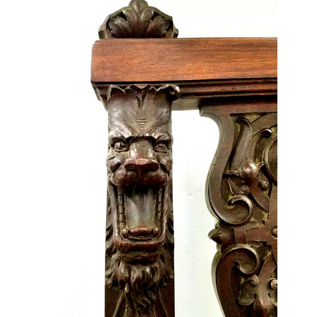 Traditional Renaissance Revival Easel With Carved Lion’s Heads and Panels For Sale - Image 3 of 8