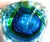 Blue 1980s Blue and Green Art Glass Perfume Bottle For Sale - Image 8 of 9