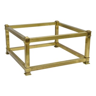 Vintage Mastercraft Hollywood Regency Square Brass Coffee Table Base Only For Sale