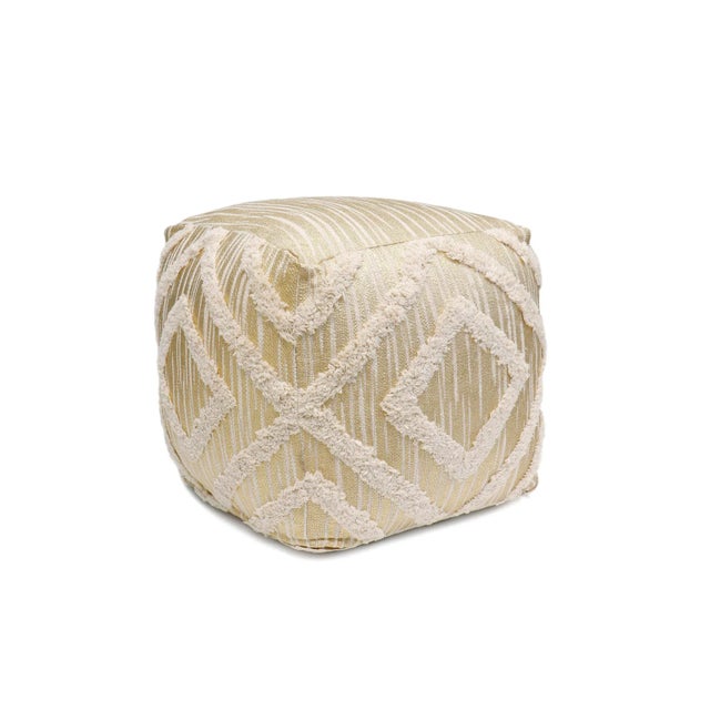 Pasargad Home Grandcanyon Gold Cotton Pouf For Sale - Image 11 of 11