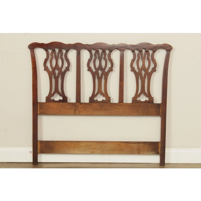 1990s Chippendale Style Carved Mahogany Full Headboard For Sale - Image 11 of 13