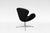 Fritz Hansen Vintage Swivel Swan Chair in Black Leather by Arne Jacobsen for Fritz Hansen, 1950s For Sale - Image 4 of 7