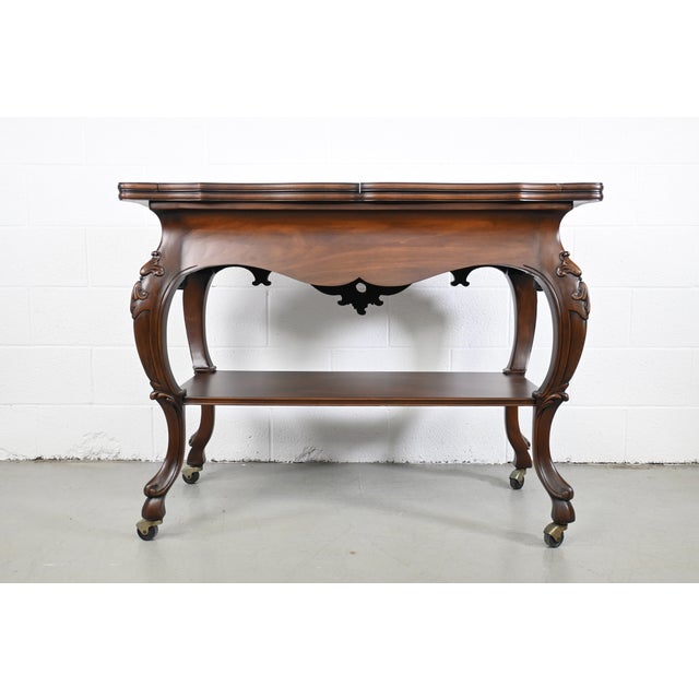 Karges Furniture Louis XV French Provincial Flip Top Walnut Server For Sale - Image 11 of 13