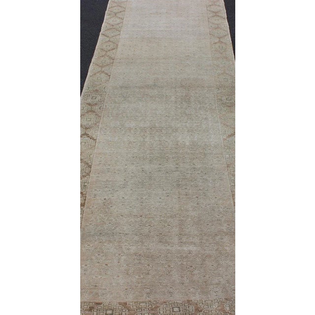 Floral All-Over Medallion Vintage Turkish Oushak Runner With Faded Color Palette For Sale In Atlanta - Image 6 of 13