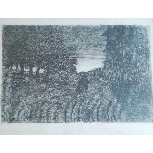 Giovanni Fattori Sunset Etching Dimensions: 15 x 23 cm This piece is attributed to the mentioned designer/maker. It has no...