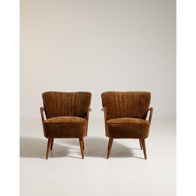 Pair of Shellback Upholstered Armchairs, Antique, Denmark, Circa 1940 For Sale In Greensboro - Image 6 of 11