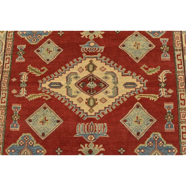 2020s Kazak Rug 5’3” X 6’6” Red Wool Tribal Hand-Knotted Carpet For Sale - Image 5 of 13