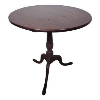 Georgian Oak Tripod Occasional Table with Round Tilt Top, 18th Century For Sale