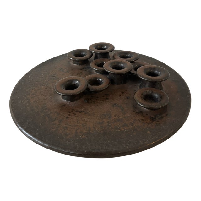 Large Candlestick for Ten Candles by Rudi Stahl Art Pottery, 1970 For Sale