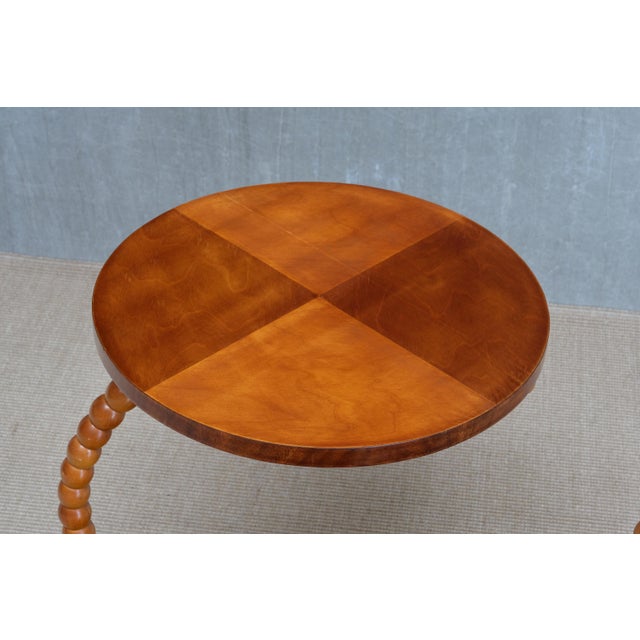 1930s Swedish Modern Sculptural Floor Lamp with Table & Turned Orb Arm, Late 1930s For Sale - Image 5 of 14