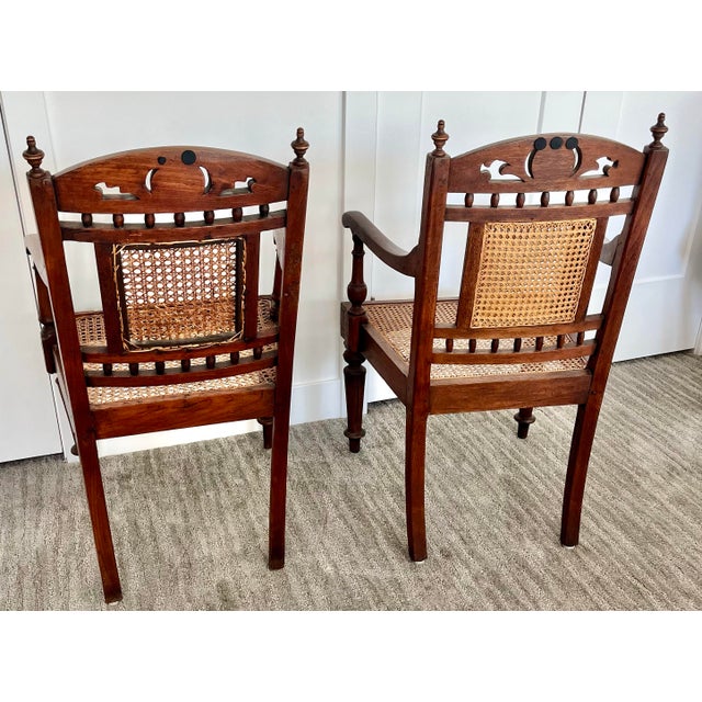 This style combines traditional British furniture (turned legs and spindle accents) with Indian craftmanship. Chairs have...