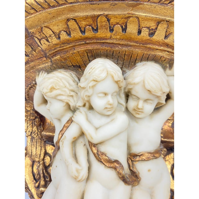 Late 19th Century Neoclassical Wall Console in Gold-Leaf Gilded Wood For Sale - Image 6 of 15