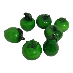 1980s Art Nouveau Murano Style Glass Fruit Set of Seven
