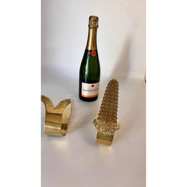 Pair of French Solid Brass Curtain Tiebacks – Floral Motif – 1970s : This is a pair of heavy solid brass curtain tiebacks,...