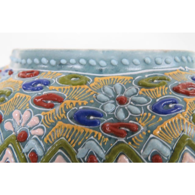 Moriage Nippon Style Hand Painted Vase For Sale - Image 4 of 13